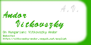 andor vitkovszky business card
